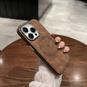 CrashStar MagSafe เคสโทรศัพท์กันกระแทกแบบแข็งสำหรับธุรกิจหนังสำหรับ iPhone 15 14 13 12 11 Pro Max XS XR X 8 7 Plus + SE 2020เคสโทรศัพท์ย้อนยุคเคสชาร์จไร้สาย