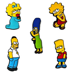 Bandai | 4-8pcs Funny Animated Family Themed Hard Enamel Lapel Pins Collectible Metal Badges Jewelry Gift for Backpack Clothing Decor
