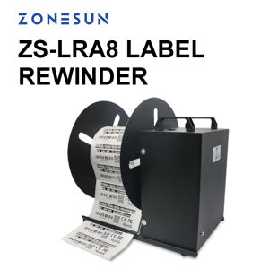 ZONESUN Automatic Label Rewinder 180mm Barcode Serial Number Label Reeler Sticker Rewinding Machine ZS-LRA8