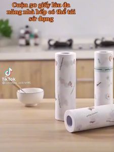 Cuộn Khăn giấy đa năng lau bếp siêu dai siêu thấm hút thấm dầu mỡ có thể tái sử dụng nhiều lần 20cm