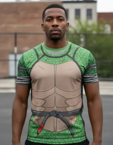 Bandai | 2026 New Ninja Turtles 3D Fashion Casual T-shirt Clothing Short Sleeve Outdoor Hip Hop Street Wear Casual T-shirt Large