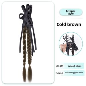 MONLEYTA | Twist Braid Double Tail Wig Women Realistic Long Hair Spicy Cool Braided Punch Girl Internet Famous Hot Girl Plaited Wig Tail