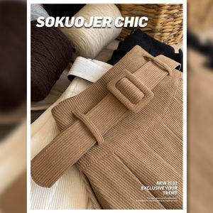 กระโปรงจีบคอตตอนคุณภาพสูงสำหรับผู้หญิง กระโปรงสั้นเอวสูง ทรงหลวม ฤดูใบไม้ร่วง/ฤดูหนาว สไตล์เกาหลี กระโปรงสั้นทรงเข้ารูป