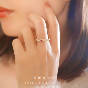 A White Enamel Inspheration Ring Female Special-Interest Design Strange Easiest for Match Accessible Luxury Fancy Fashion