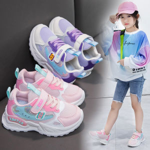 Girls Mesh Sports Shoes Soft Bottom Breathable Running Shoes Spring Autumn New Style Student Shoes Childrens Dad Shoes