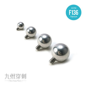 Titanium Alloy Ear Studs Lip Studs Tongue Studs 2mm Replacement Jewelry Heads round Ball Inner Spiral Pattern Body Piercings