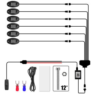 RGB LED Rock Lights Car Chassis Light Music Sync Undergolw For Jeep Off-Road Truck Boat Bluetooth APP Control 4/6/8 In 1