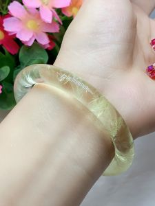 Natural Lemon Yellow Crystal Bracelet Womens Fashion Jewelry Uniform Size One Picture Solid Gold Color Hand Accessory