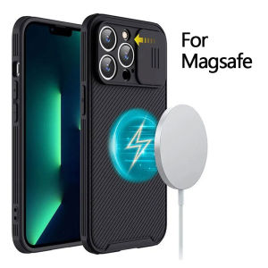 Luxury Slide Camera Cover Lens Phone Case For iPhone 16 Pro Max 15 14 13 12 11 Pro Max 14 15 16 Plus Magnetic Case Wireless Charging Magsafe Hard Cover Soft Frame Silicone Camera Protective Casing