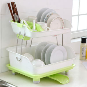  ﻿ PERWARM Double Layered Drain Bowl Rack  Drainer 2-Tier Dish Drying Rack Cutlery Drainer Holder Kitchen Organizer Storage Shelf Multipurpose Dish Rack Double Layer Drain Dishes  ﻿