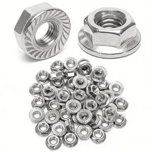 20/50Pcs M3 M4 M5 M6 M8 M10 M12 304 Stainless Steel Serrated Flange Nuts Hexagon Self-Locking Lock Nuts Assortment Kit For