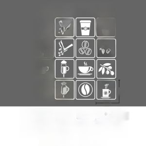 ตกแต่งร้านกาแฟ ร้านขนมหวาน ติดหน้าต่างกระจก ภาพวาด พื้นผิวแบน กันน้ำ PVC สไตล์โมเดิร์นเรียบง่าย สำหรับห้องนั่งเล่น