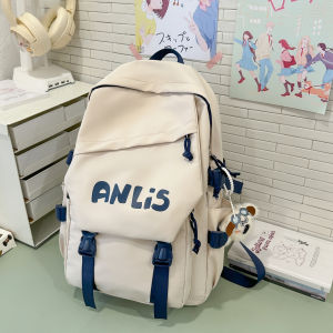 Yellow Large Capacity Backpack for Middle School Students Boys Girls Dual Shoulder Bag American Style Backpack High Aesthetic Value
