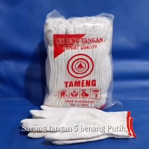 Sarung Tangan 5 Benang Putih Per Pasang TAMENG