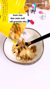 Combo hạt dinh dưỡng giảm cân Olaben Granola 400Gram + Bộ chén muỗng Xuất Khẩu tráng men