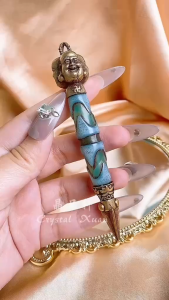 [现货] 水纹天珠笑佛摆件｜吉祥纳福 × 招财守护 × 平安喜乐｜Water Vein Dzi Bead Buddha Figurine｜Blessings • Wealth • Protection