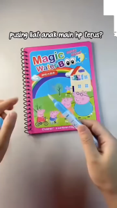 Buku Gambar Ajaib Magic Water Book Buku Mewarnai Anak Multi Warna Reusable Tanpa Kotor Buku Cat Air Edukasi Kreatif Montessori Mainan Belajar Menggambar dan Mewarnai Air untuk Anak PAUD TK SD Melatih Kreativitas Konsentrasi dan Motorik Halus dengan Desa