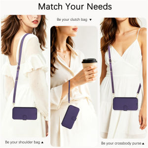 Compatible with Samsung Galaxy S26 S25 Edge S25 FE and S26 Ultra series this protective case supports MagSafe wireless charging. It features a flip-style leather design a card slot shockproof protection and an oblique strap with a hanging rope