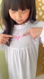 Hooneybee Humaira Putih - Gamis anak Perempuan [Size 2-10 Thn] Baju Kaos Cewek
