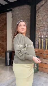 Siselyo x Puwputt Firdah Tops Shirt – Blouse Plisket Big Size – Atasan Wanita Baju Oversize – Blouse Korean Jumbo – Atasan Muslimah