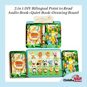 3 in 1 DIY Point to Read Audio Book Quiet Book Busy Book Drawing Board For Kids Educational Learning Toys