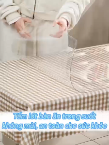 【Mẫu mã mới nhất 2025 】Tấm Trải Bàn PVC Trong Suốt Thiết kế chống trượt ổn định và không bị dịch chuyển