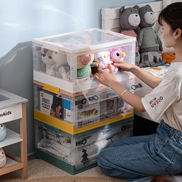 TaiLaiBear | กล่องเก็บของแบบเปิดข้างมีล้อใส | Lazada.co.th