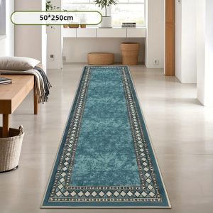 Thảm Trải Sàn Dài Phong Cách Cổ Điển Sang Trọng Nhẹ Nhàng VIKAMA Chống Trơn Trượt Chống Mài Mòn Trang Trí Nhà Cửa Dùng Cho Nhà Bếp Phòng Ngủ Hành Lang - Chất Liệu Polyester Giặt Máy Được