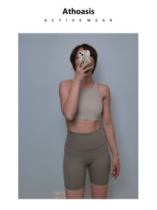 เสื้อกั๊กโยคะคอสูงแบบมีฮู้ดแขนกุดพร้อมแผ่นเสริมหน้าอกสำหรับผู้หญิง เสื้อผ้าออกกำลังกายแบบสวมหัว ชุดโยคะ ชุดโยคะ พิลาทิส ฤดูใบไม้ร่วง/ฤดูหนาว