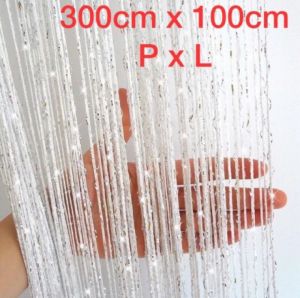 Tirai Benang Gliter premium Putih 100X300cm