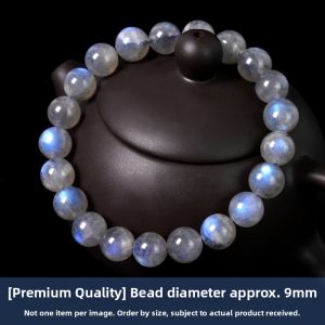 LINGFEI | Gray Moonstone Blue Glow Bracelet