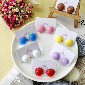 Sweet Fresh S925 Silver Needle Half Circle Colored Macaron Candy Shaped Earrings Fashionable Geometric Pattern Womens Jewelry