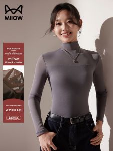 Miiow | Semi-High Neck Sheer Mesh Blend Underwear Top
