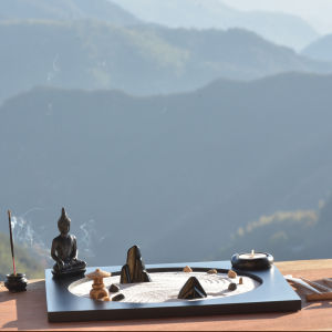 Chinese Style Decorative Display Yoga Studio Zen Garden Miniature Landscape Sand Tray Design Dry Landscape Ornament