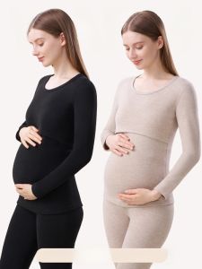 dr.domo | Pregnant Women Autumn Thermal Pantyhose Set Thickened Winter Warm Underwear Breastfeeding Moonlighting Service Female Model