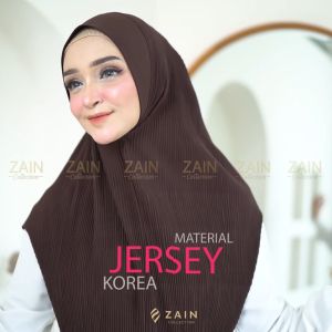 Zain - Hijab Instan Bergo Oppy Plisket Size M-L-XL Kerudung Bergo Jersey Korea High Quality