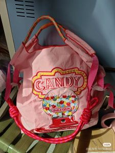 Embroidered Canvas Womens Bag Ball Chain Hiking Computer Bag Eco-friendly Shopping Bag Crossbody Bag Travel Purse Large Size