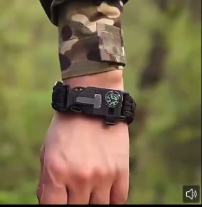 Multifunctional five-in-one wrist compass survival wristband outdoor emergency rescue wristband