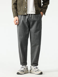 Quần Dài Ống Đứng Rộng Rãi Thời Trang Cotton Nguyên Chất Cỡ Lớn Cho Nam Mùa Thu Đông Phong Cách Mới Quần Dài Ống Rộng