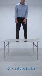 Bàn ăn inox chữ nhật Felix Inno Qui Phúc bàn inox chân xếp gọn kích thước 60x100 70x120 70x140cm