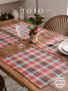 Đệm Bàn Ăn Đan Vuông Hai Lớp Phong Cách Mỹ Giáng Sinh Đệm Bát Đệm Đồ Ăn Đệm Bàn Ăn Đơn Giản Hiện Đại Đệm Bàn Ăn Bằng Polyester