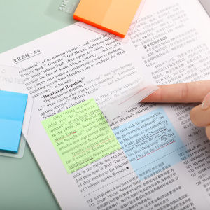 Colorful Semi-Transparent Sticky Notes Waterproof High Adhesive Strength for Underlining Key Points Writing And Notetaking