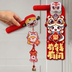 HWSJ Rắn Đồ trang trí treo năm  Lời Chúc Phúc Nhân vật may mắn Vỏ bảo vệ tay cầm 2025 Chuông  dây chuyền tay nắm cửa Lễ Hội Mùa Xuân Trung Quốc