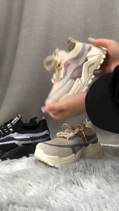 Giày Thể Thao Nữ Mesh Màu Hồng Đỏ Đế Cao Su Chống Trượt