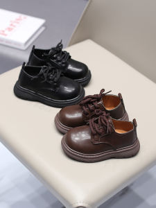 Boy Leather Shoes British Style Black Beanie Shoes Baby Boy Shoes Spring and Autumn Performance and Show Childrens Shoes Flats
