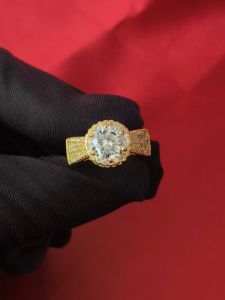 Diamcity (Free Gra Certificate) 2 Karat Delapan Hati dan Delapan Panah Pt950 Diskon Besar Produk Baru Impor Moissanite Penuh Berlian Cincin Terbuka untuk Wanita