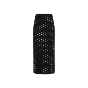Ms.Daoge Black French Straight Woolen Knitted Half Skirt High Waist Bodycon Autumn Womens Elegant City Commute Casual Date