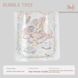 BUBBLE TREE | Waterproof Washable Breathable Pure Cotton Childrens Diaper Pad