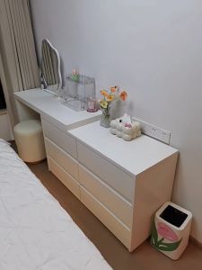 โต๊ะเครื่องแป้ง โต๊ะทำงานพับเก็บได้ และสามารถใช้เป็นโต๊ะทำงาน ตั้งโต๊ะยาว 120 ซม x 60/80 ซม