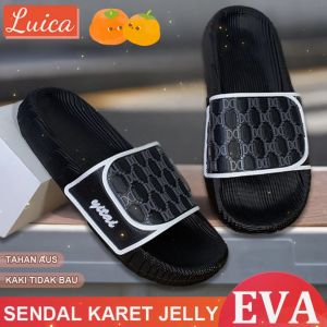 Sandal Selop Pria Motif Empuk EVA Casual Terbaru: Sendal Cowok Keren Karet Jelly Premium Murah Indoor Outdoor